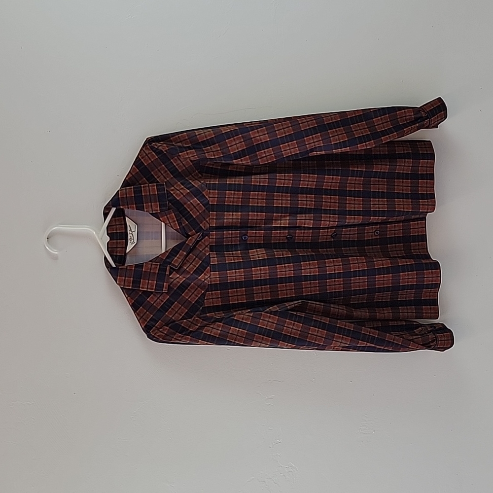 Vintage 1960's Donovan Galvani of Dallas Plaid Blouse size 12